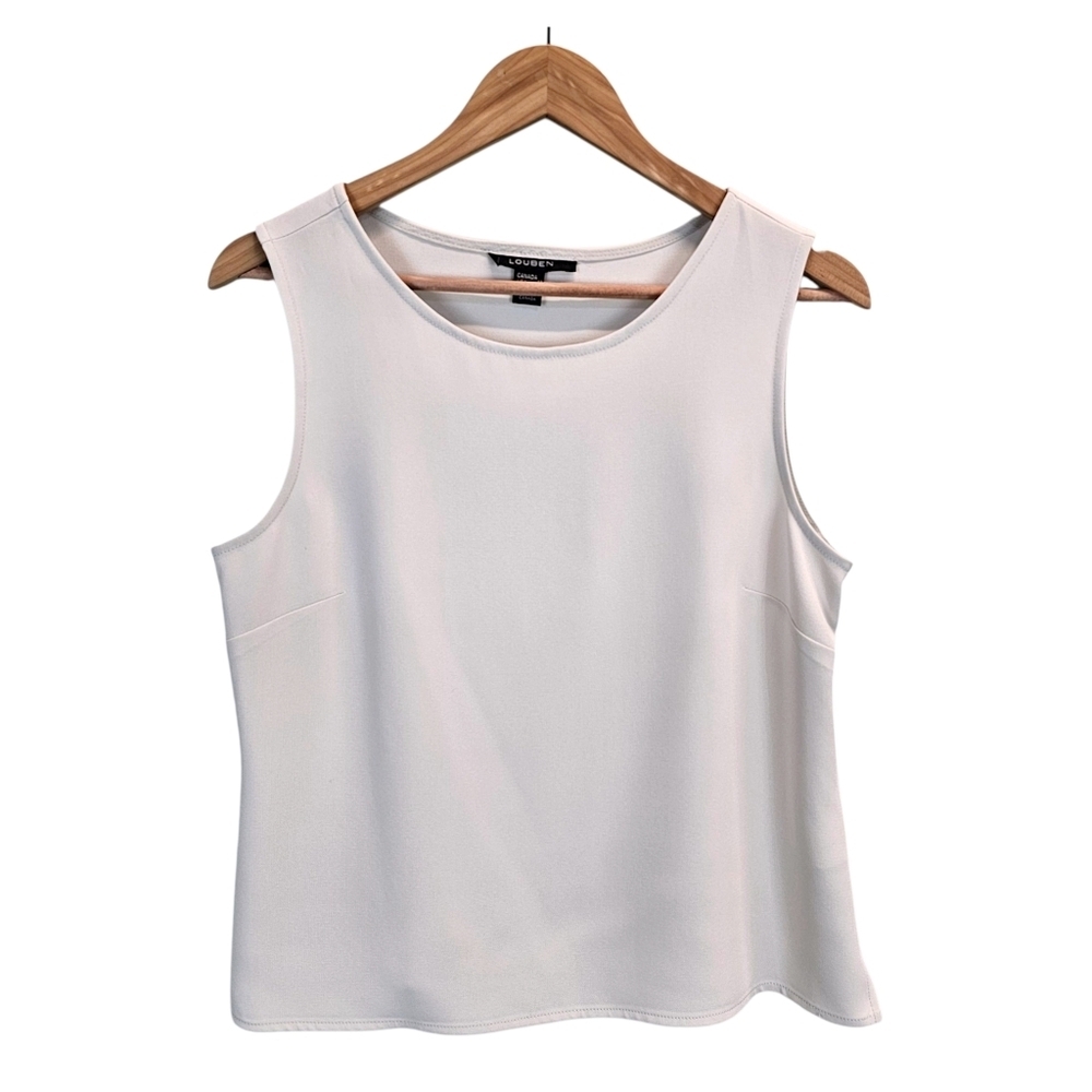Louben Ivory Sleeveless Top 12 Minimalist Quiet Luxury Capsule Blouse